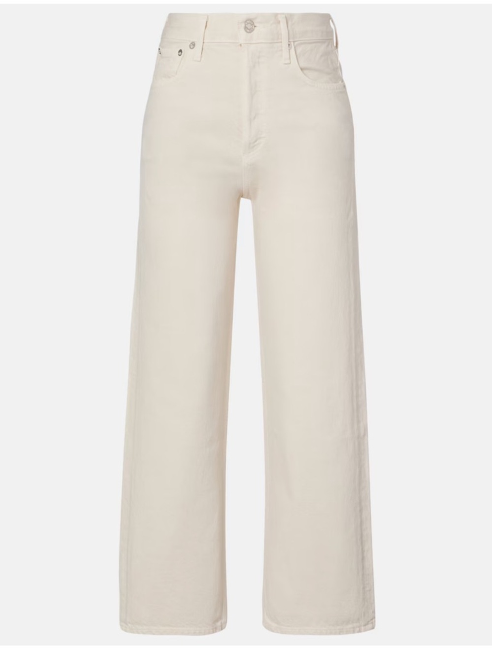 Uniqlo Cream Women's Jeans - Neutral High-Rise Denim